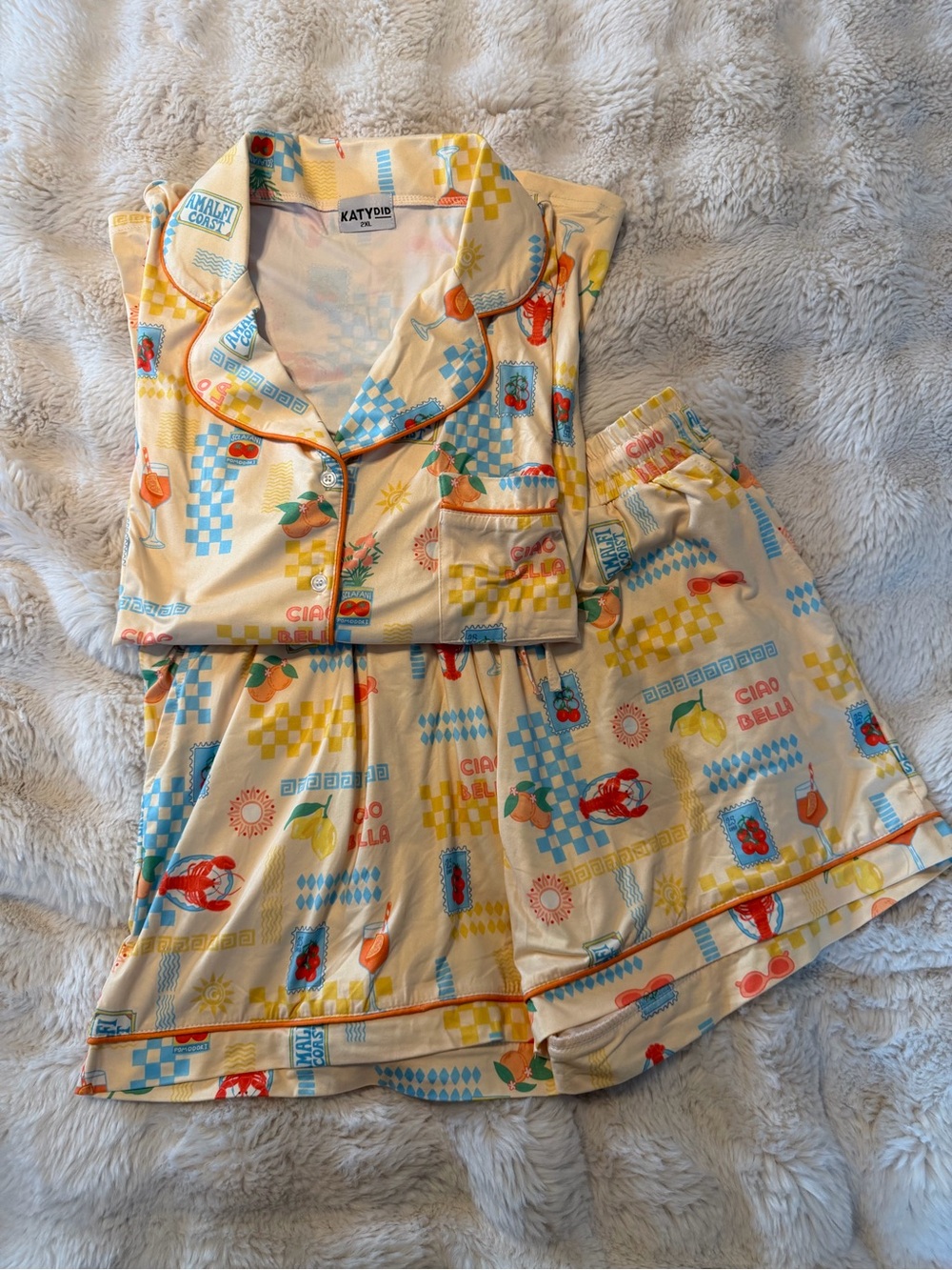 KatyDid 2XL Ciao Bella Amalfi Coast Soft Pajama Short Set